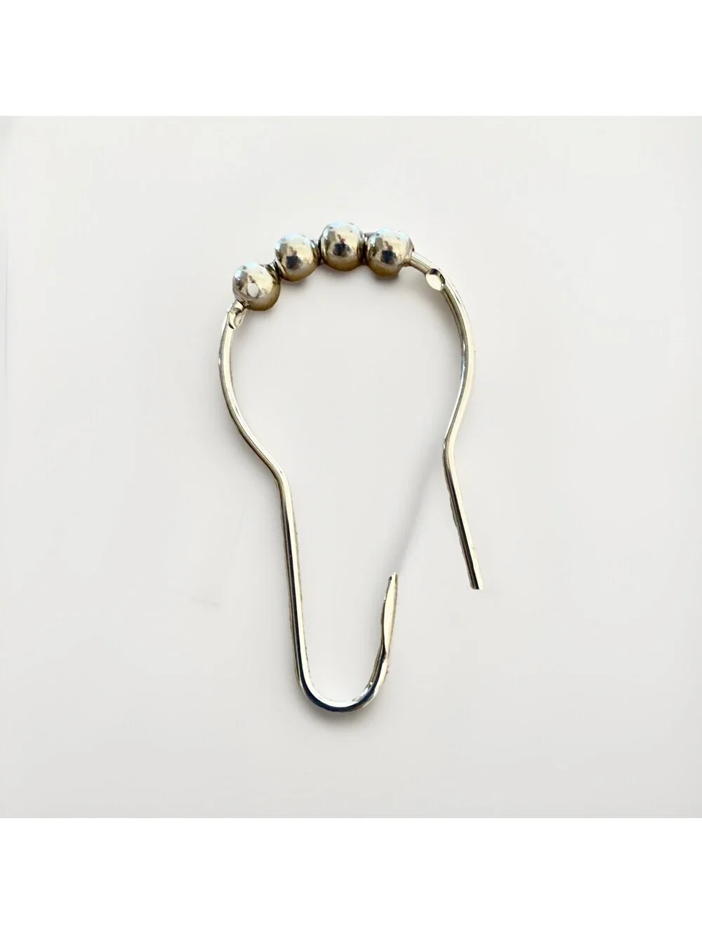Lot of 12: NEW Silver Metal Shower Curtain Hooks Roller Rings Set 2 3/4